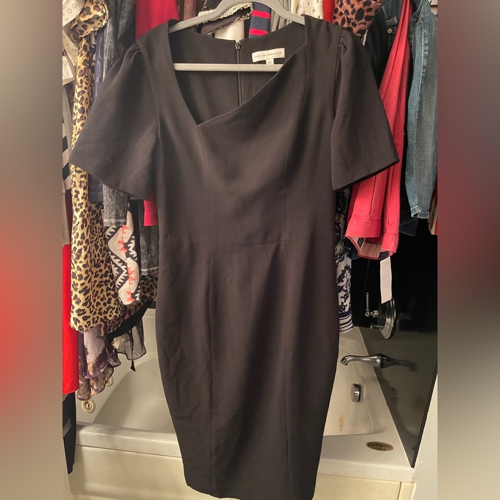 NEW Dress the Population 'Ruth' Bodycon Midi Dress in Black- Size L